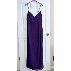 HAILEY PAIGE Occasions 5652 Plum Chiffon Lace Bodice Bridesmaid Dress